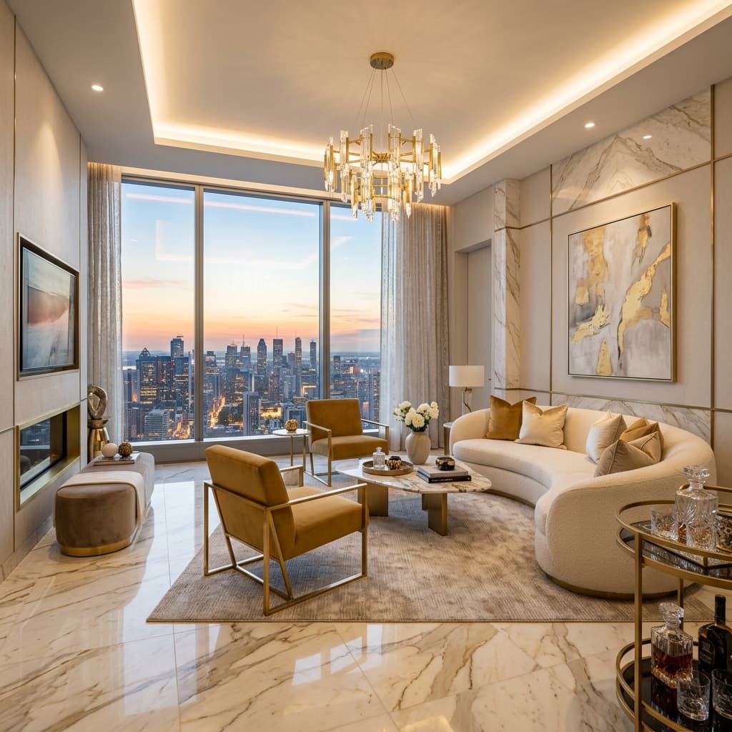 Luxury property interior with premium finishes